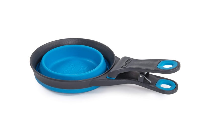 Dexas Pets Collapsible KlipScoop Collapsible Dry Dog Food Scoop and Dog Food Bag Clip, 2 Cup Capacity, Pro Blue - Image 2